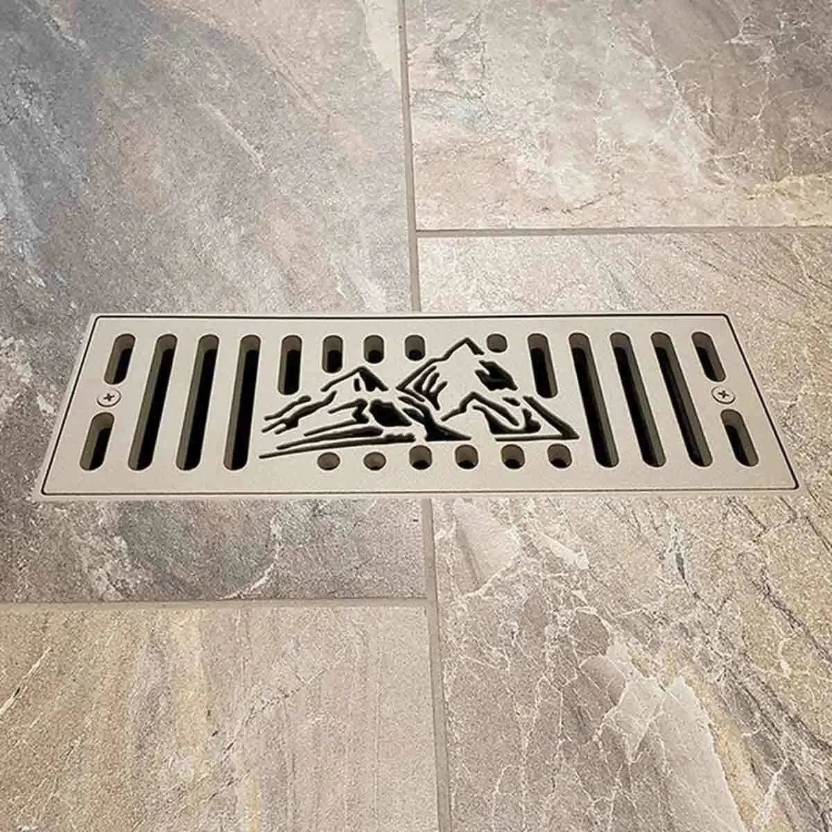 Ventique - Avalanche - Flush Mount Metal Floor Register- Tile View