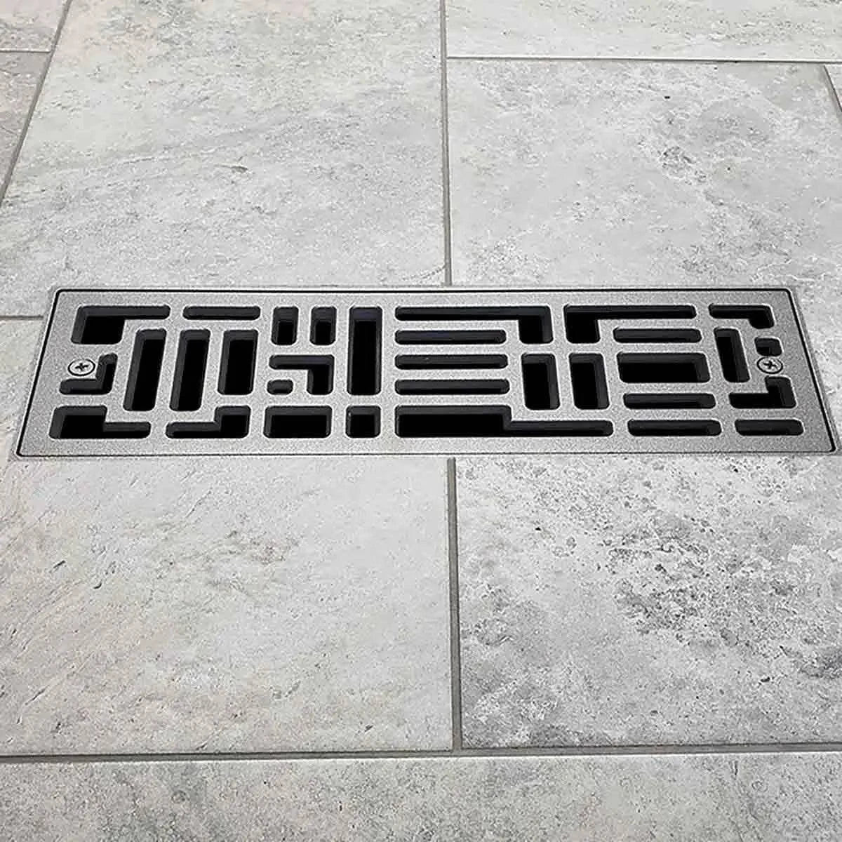 Ventique - Tornado - Flush Mount Metal Floor Register - Tile View