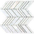 Interceramic Marble White Carrara Arrow Polished Mosaic 10" x 12" Sheet