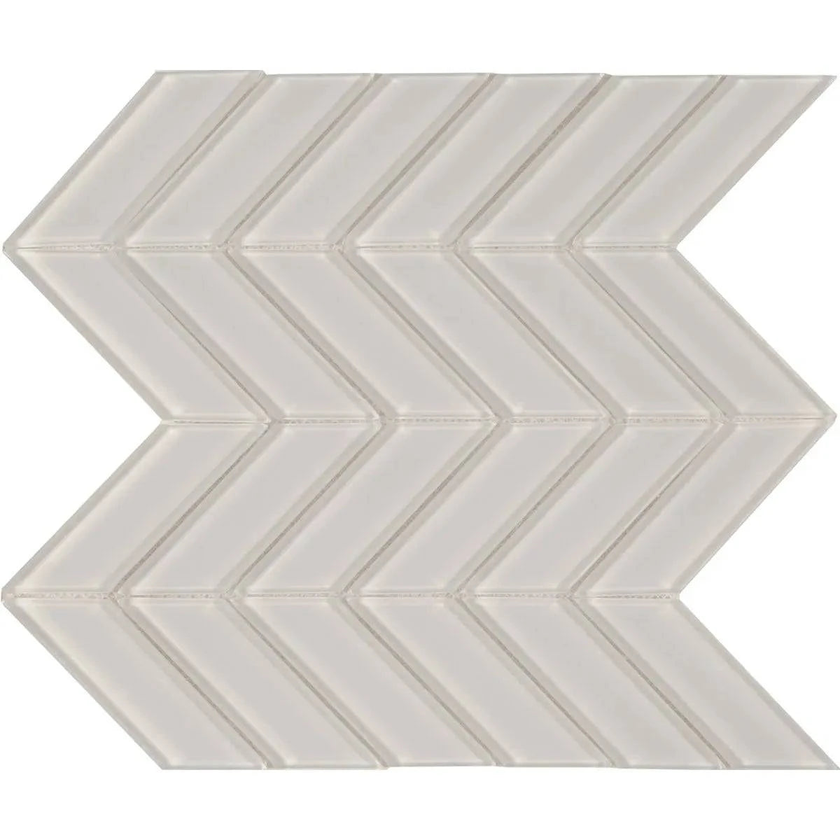 Brilliance White Chevron Mosaic Clear Tile