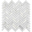 Chelsea Glass White Herringbone Mosaic Tile